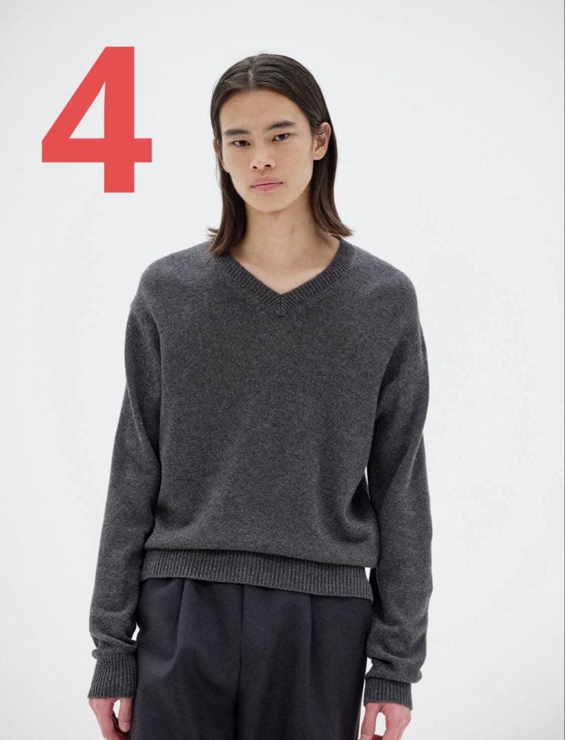 トップス LIGHT CASHMERE KNIT V-NECK P/O