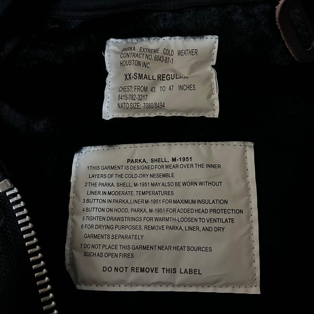 未使用 HOUSTON M-51 フィッシュテールパーカー BK XXS