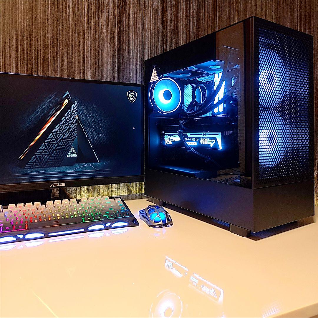 ✨光る ゲーミングPC✨デスクトップ／ブラック 黒／Windows11／水冷
