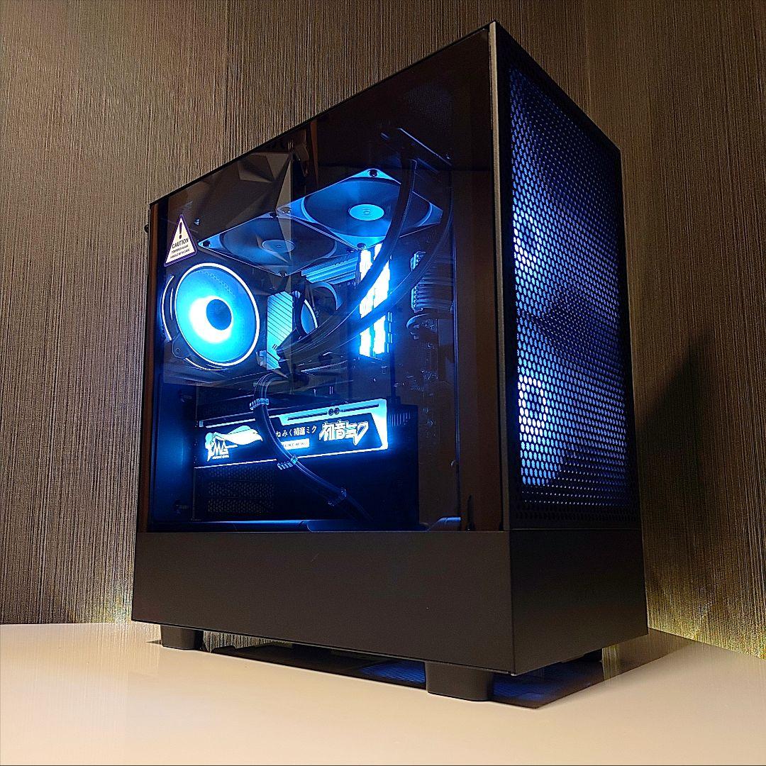✨光る ゲーミングPC✨デスクトップ／ブラック 黒／Windows11／水冷