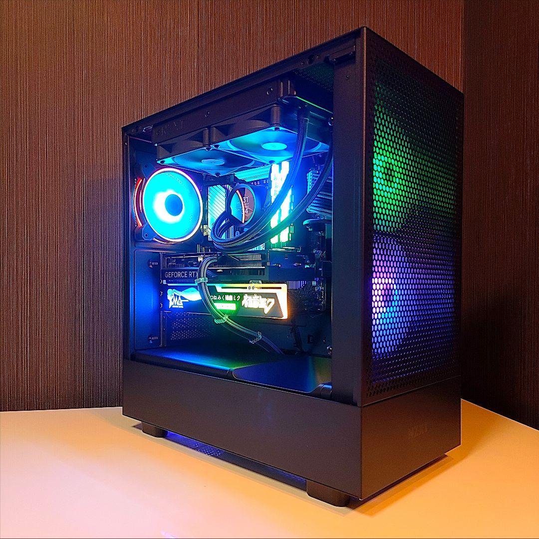 ✨光る ゲーミングPC✨デスクトップ／ブラック 黒／Windows11／水冷