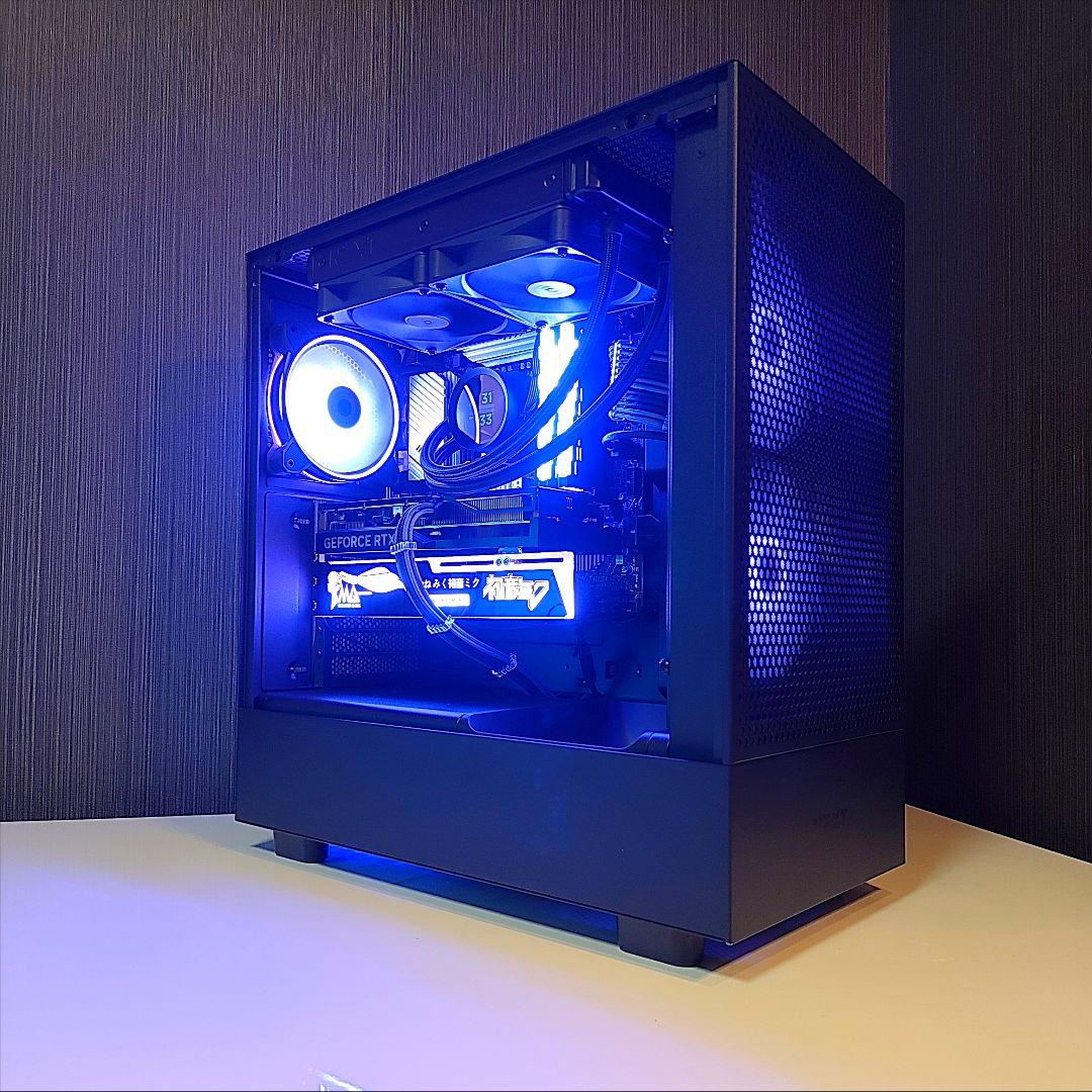 ✨光る ゲーミングPC✨デスクトップ／ブラック 黒／Windows11／水冷