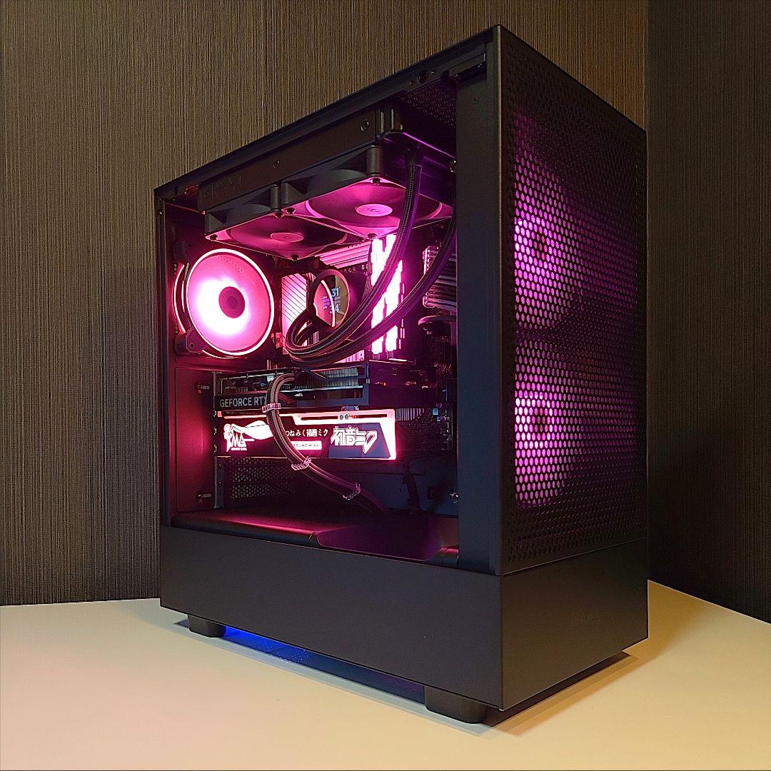 ✨光る ゲーミングPC✨デスクトップ／ブラック 黒／Windows11／水冷