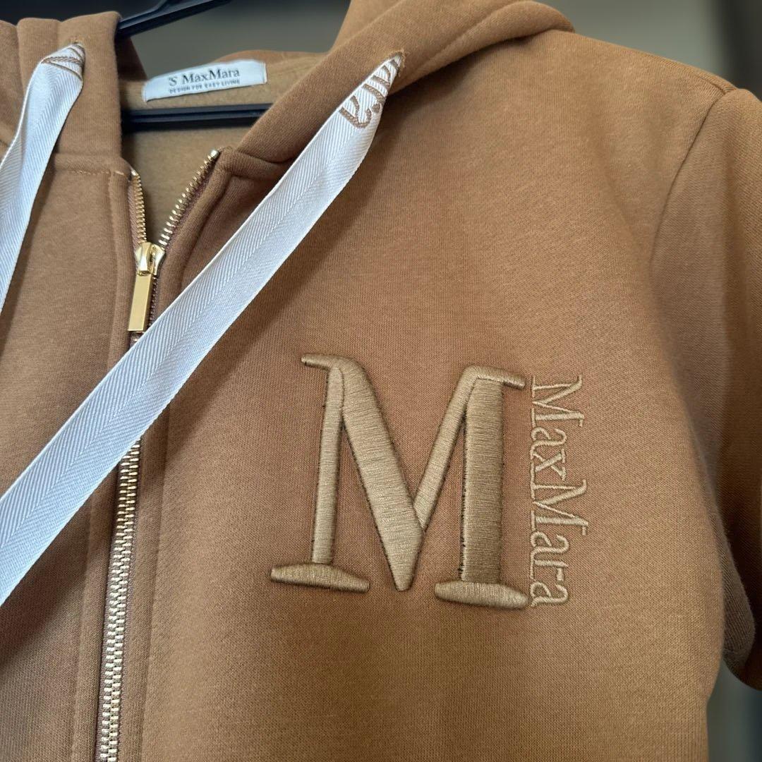 新品未使用　S MaxMara裏起毛ロングパーカー／ハニーベージュ／S