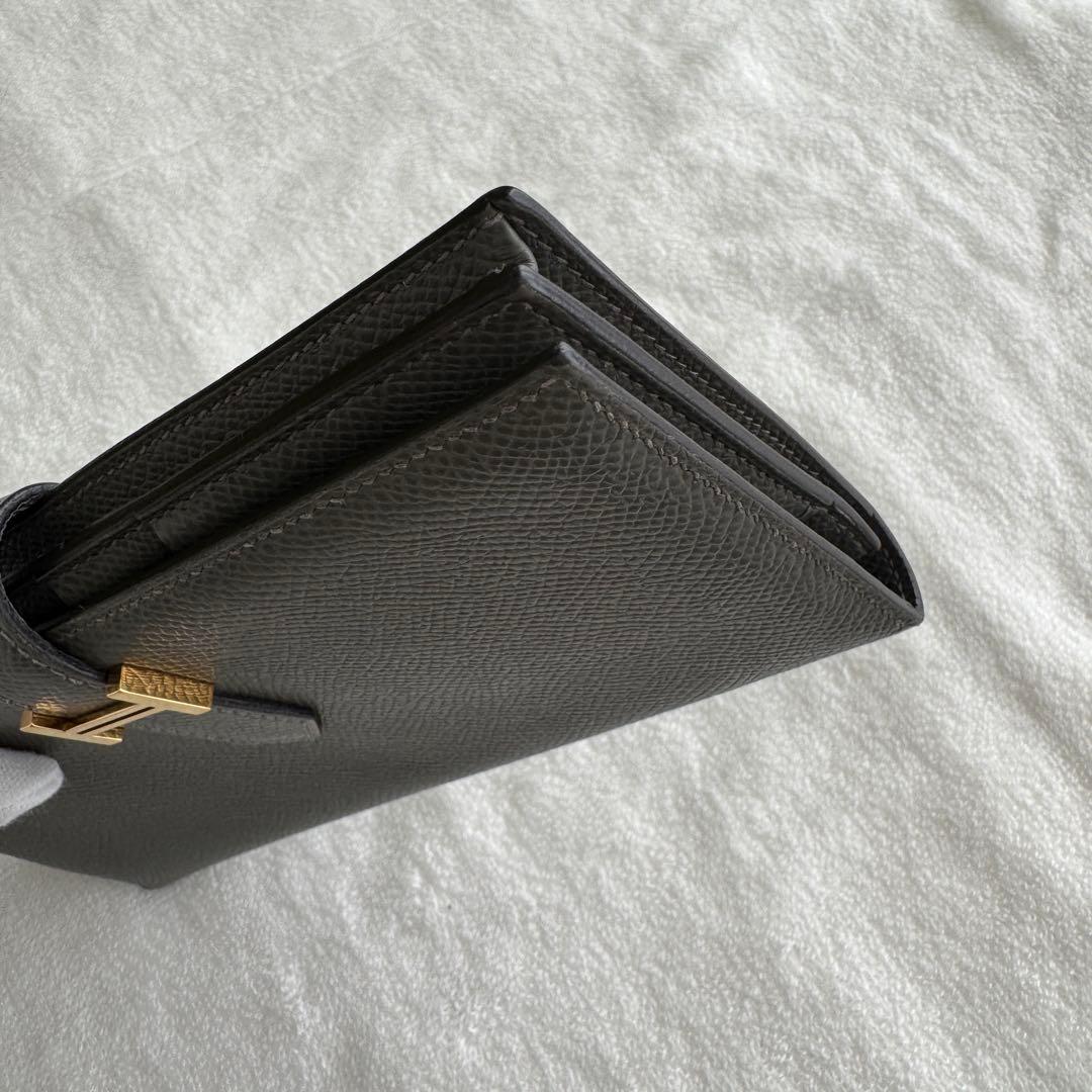 エルメス　長財布　ベアンスフレ　グレー