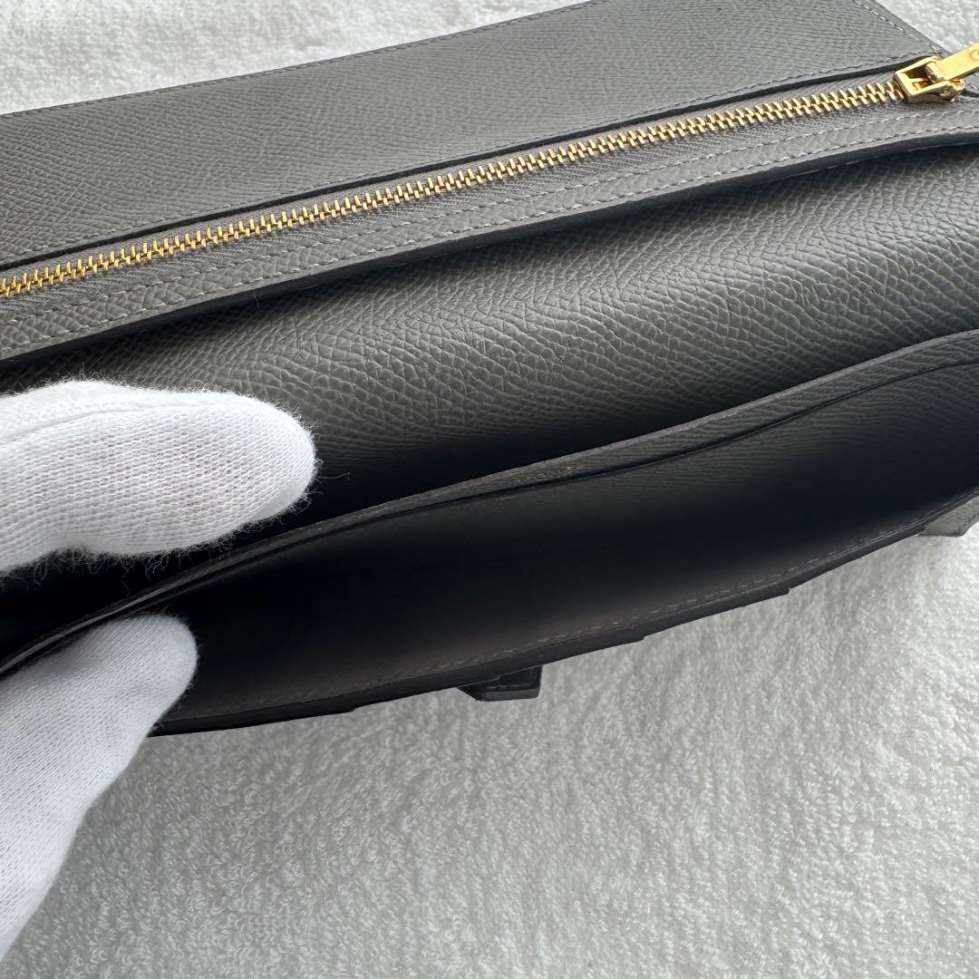 エルメス　長財布　ベアンスフレ　グレー