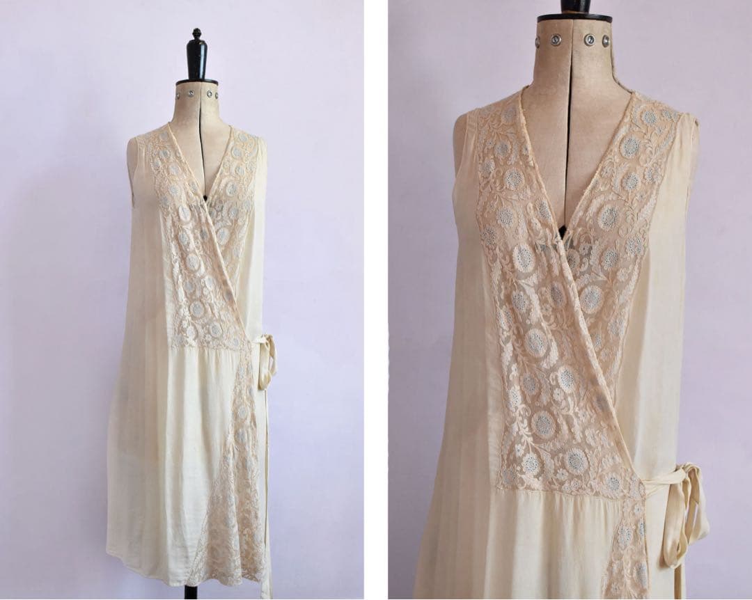 1920-1930 シルクカシュクールワンピース night gown