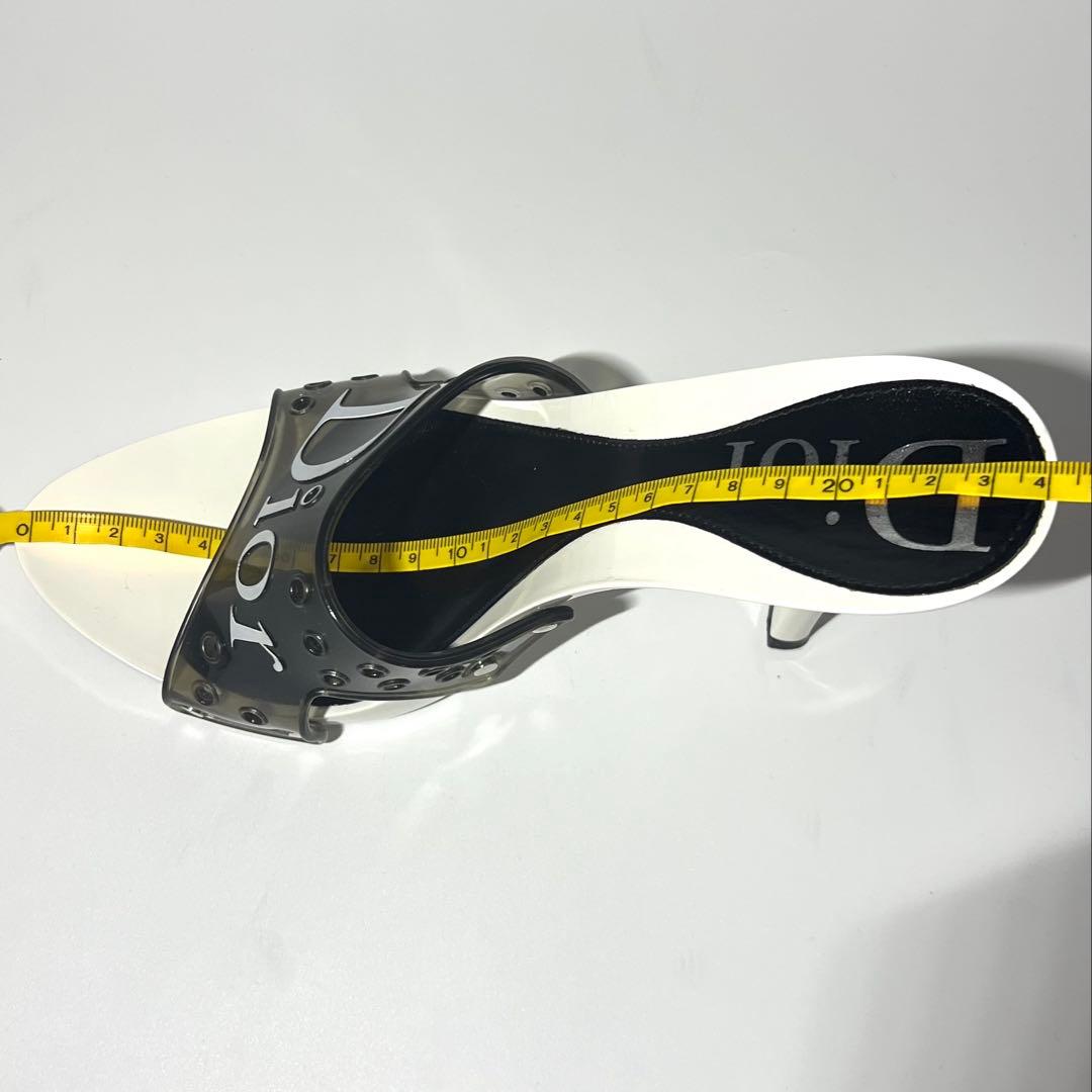 美品✨Dior ミュール パンプス ヒール サンダル ホワイト×ブラック