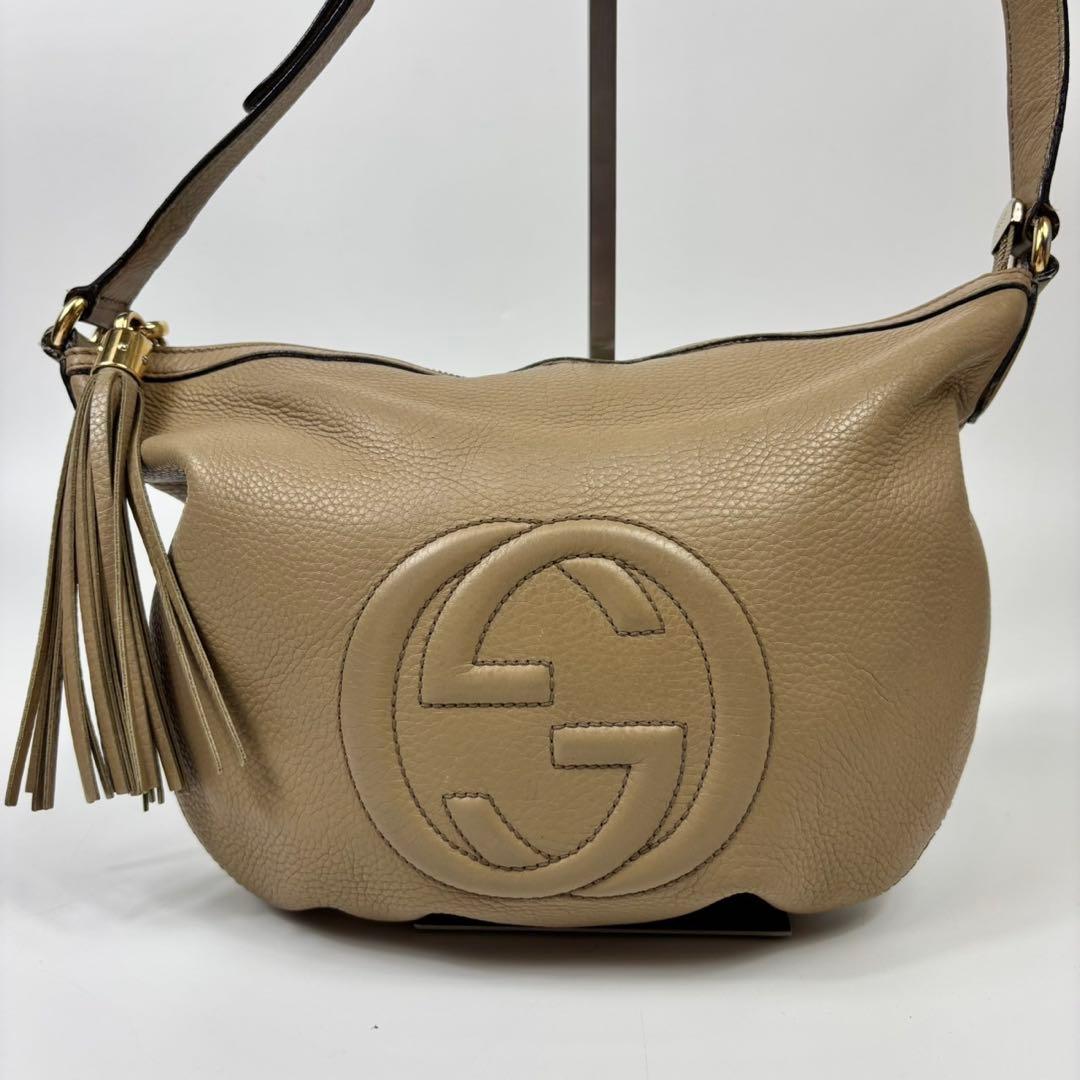 グッチ GUCCI ショルダーバッグ インターロッキング　レザー フリンジ