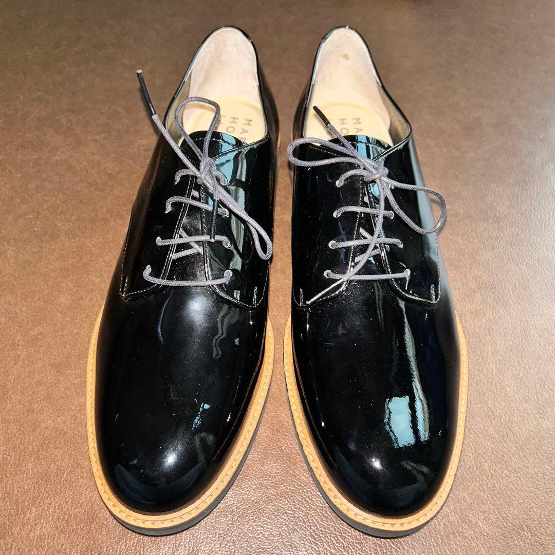 【新品】マーガレットハウエルレースアップシューズ 25.5cm黒　卒業式入学式