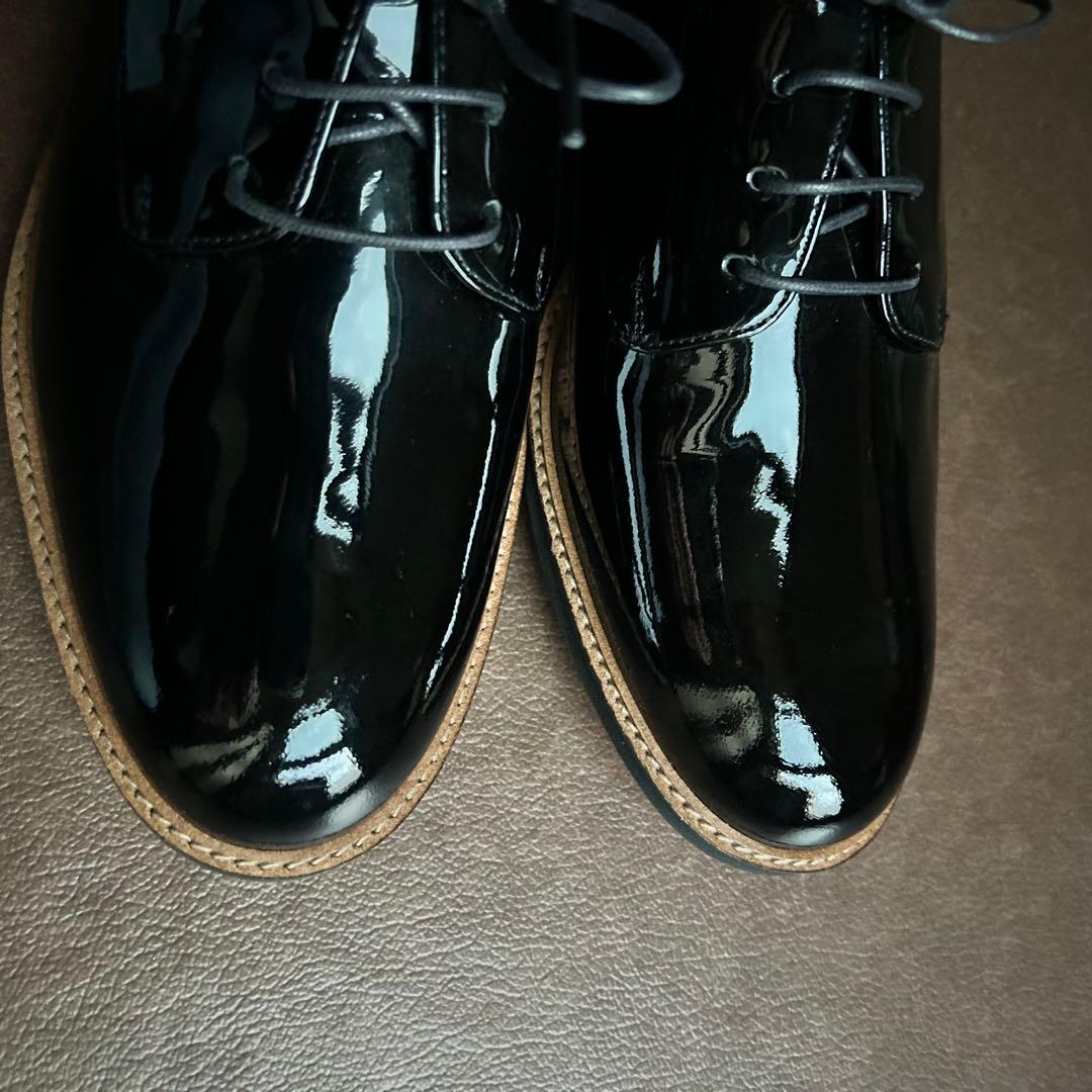 【新品】マーガレットハウエルレースアップシューズ 25.5cm黒　卒業式入学式