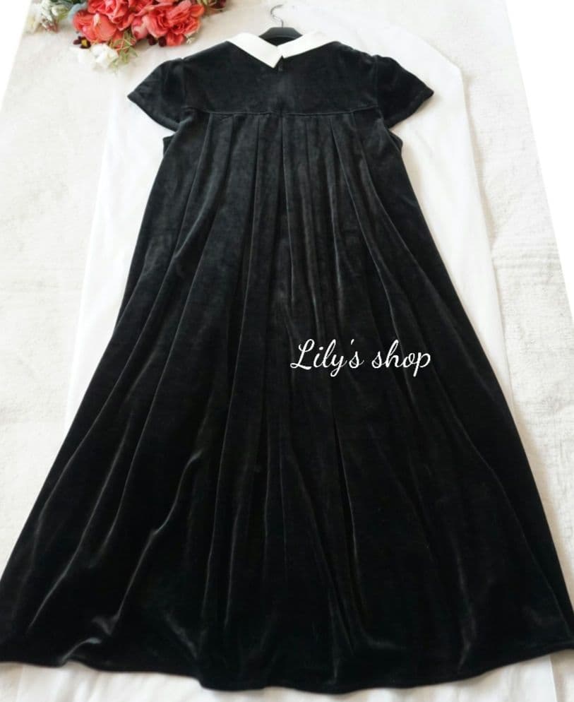 ルネ♡白襟ベロアワンピース