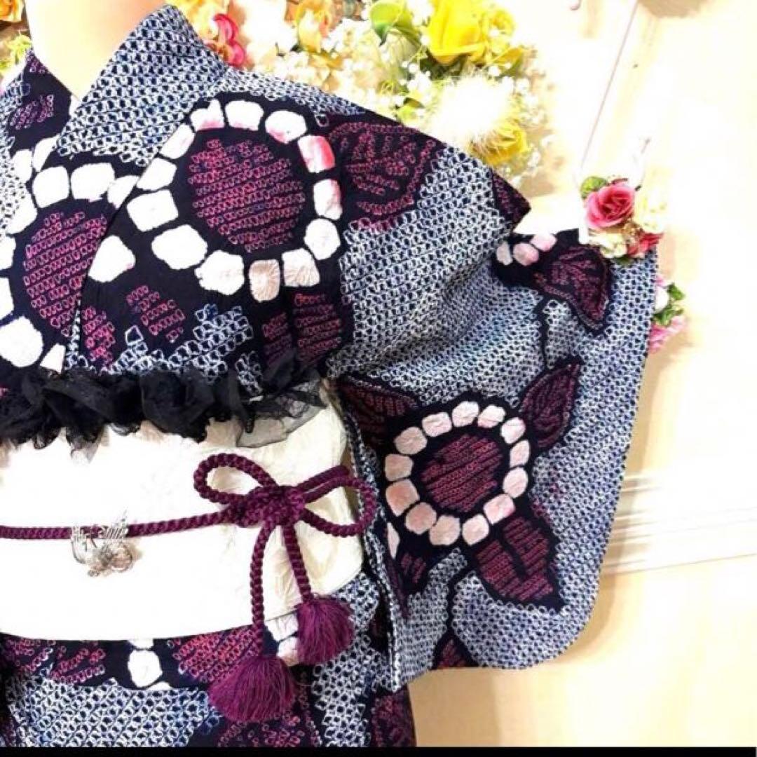 有松鳴海絞り伝統工芸❤️高級半幅帯 レース 帯締め帯留めアクセ付‼️5点セット‼️秀品