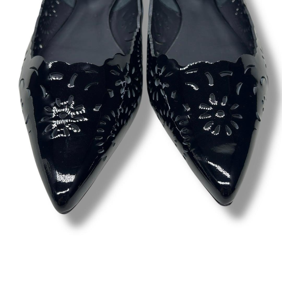 未使用■Roger Vivier【25.0】エナメル フラット パンプス 黒