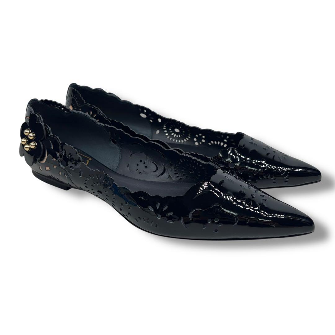 未使用■Roger Vivier【25.0】エナメル フラット パンプス 黒