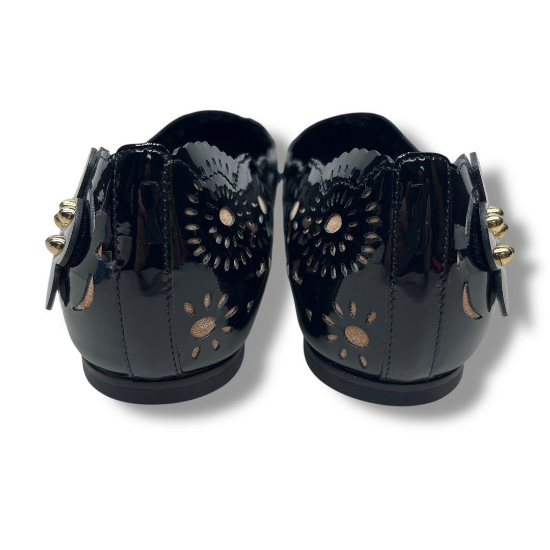 未使用■Roger Vivier【25.0】エナメル フラット パンプス 黒