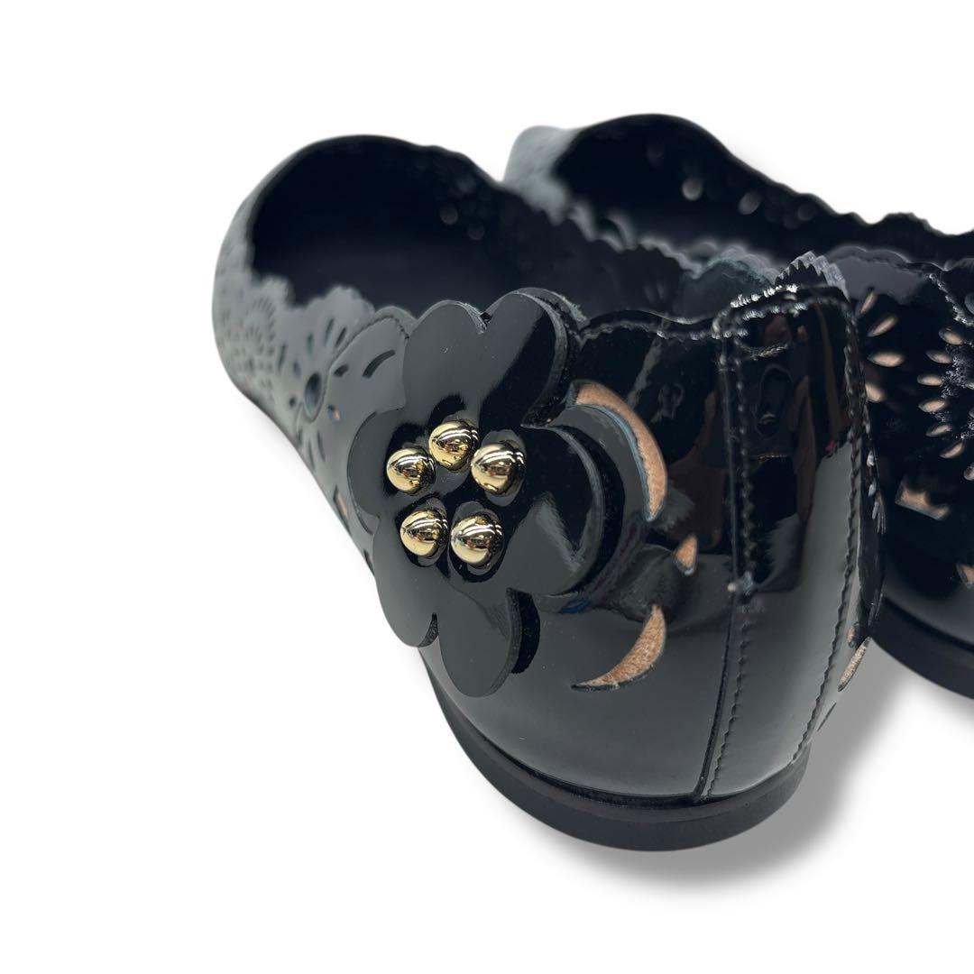 未使用■Roger Vivier【25.0】エナメル フラット パンプス 黒