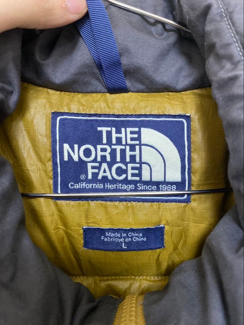 THE NORTH FACE ダウンベスト Lサイズ グレー/イエロー