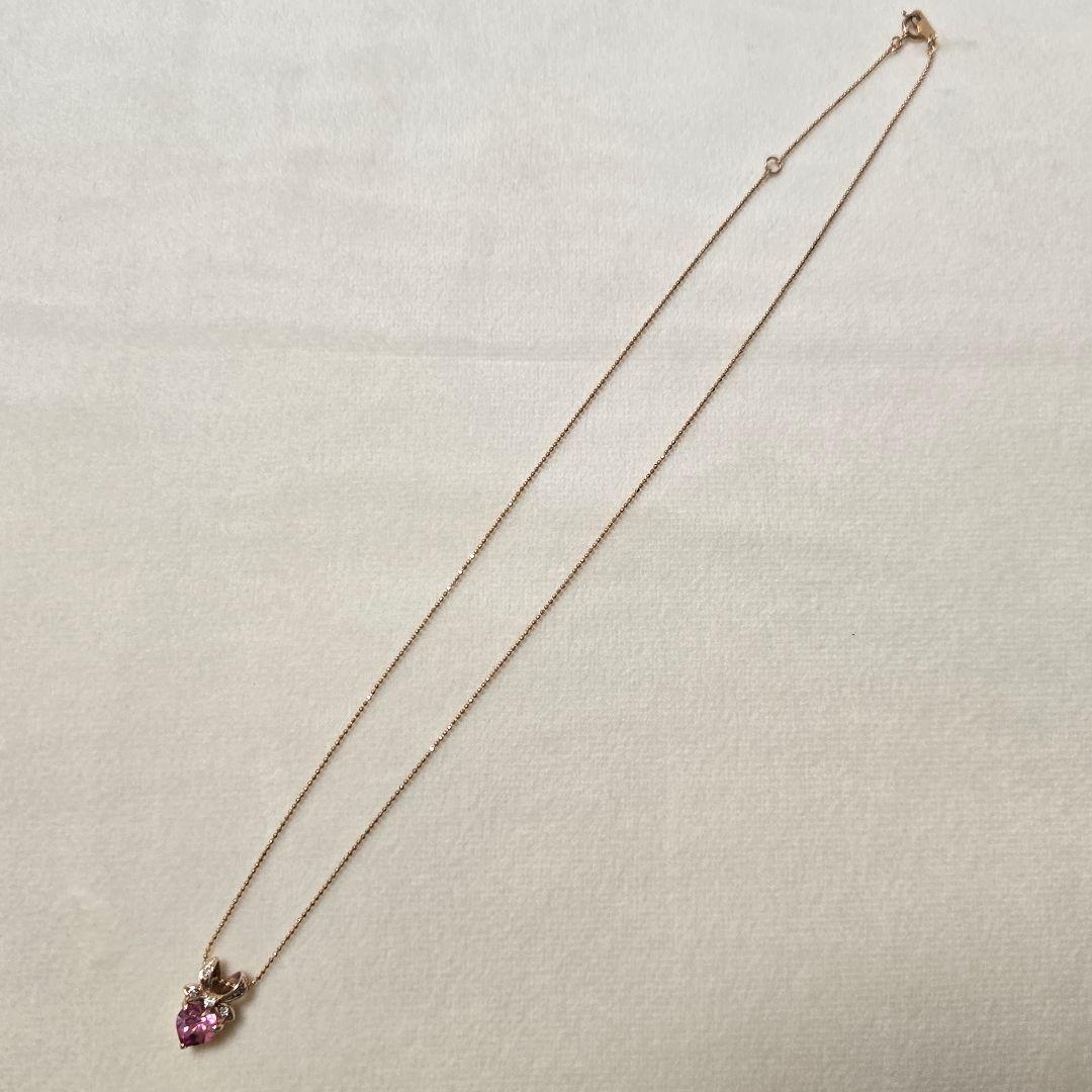 TSUTSUMI ジュエリーツツミ K10 ピンクゴールド ハート ネックレス