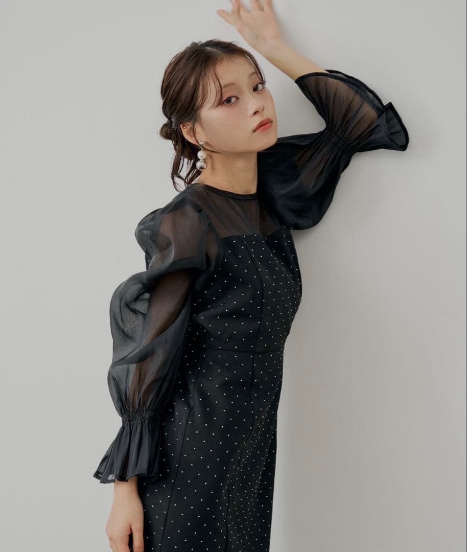 chico シースルータイトロングドレス/オケージョンドレス