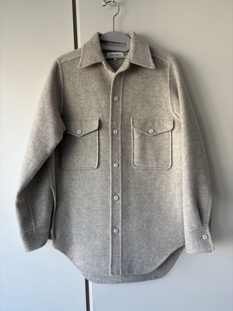 極美品 MADISON BLUE ウールカシミヤCPOシャツジャケット