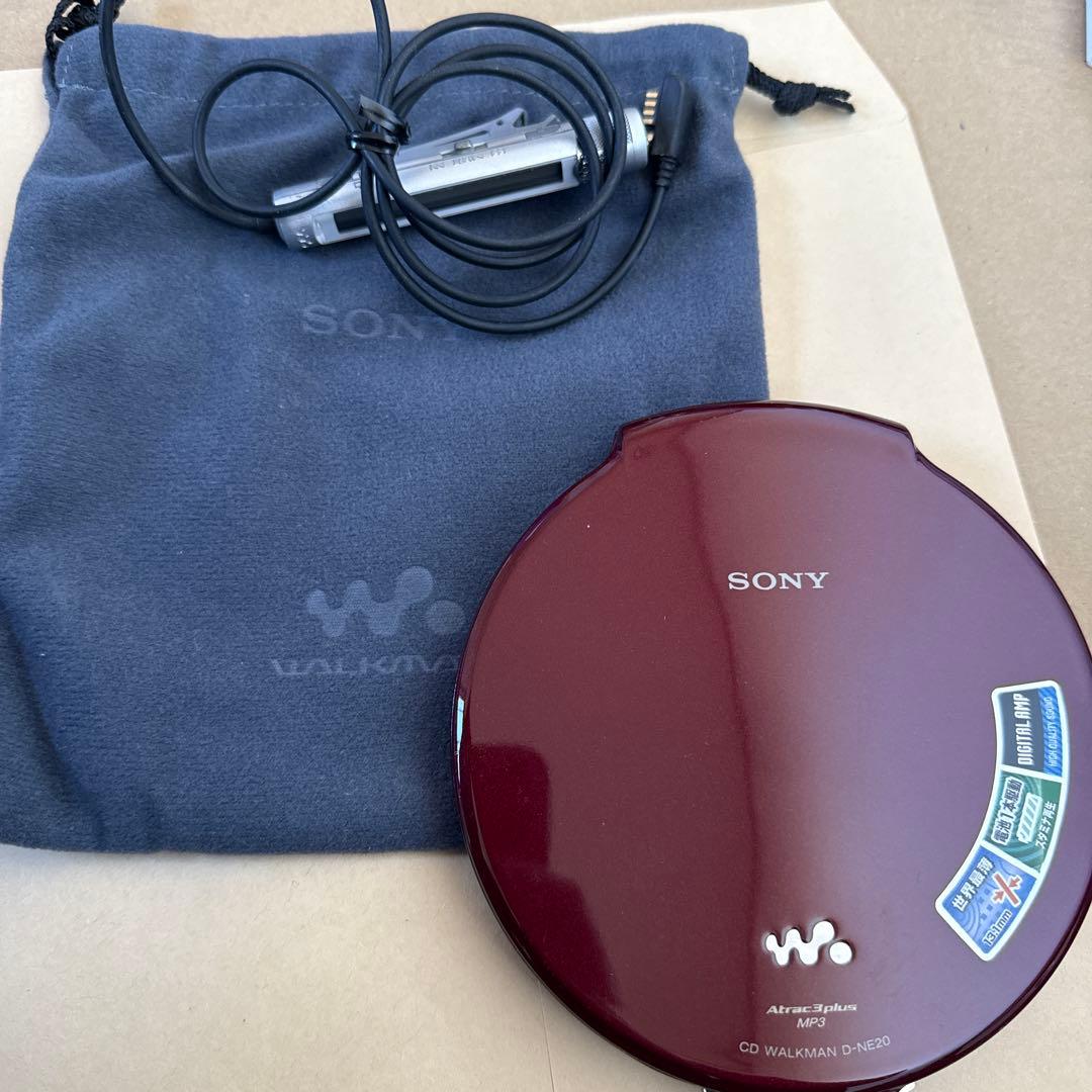 【希少】SONY D-NE20 レッド 美品 CDウォークマン