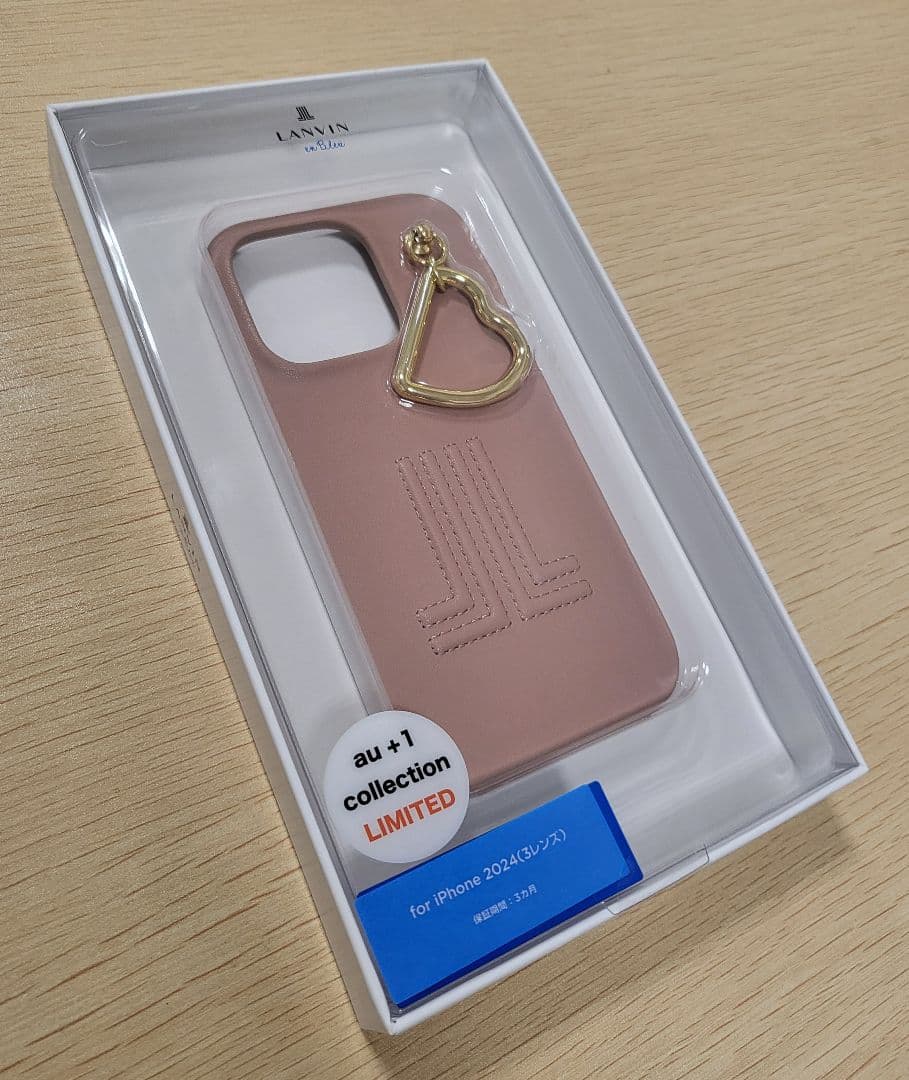 iPhone16Pro ランバンオンブルー ハードケースwithハートチャーム