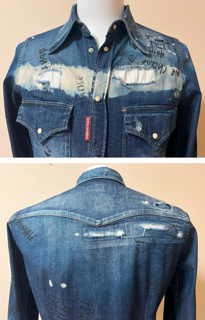 【美品・Ladies' 】DSQUARED2　ウエスタン デニム-シャツ【XS】