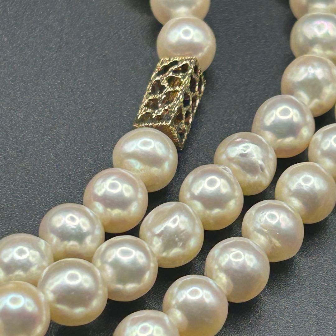 K14◎ミキモト パールロングネックレス 本真珠 約8.1～8.8ミリ箱付