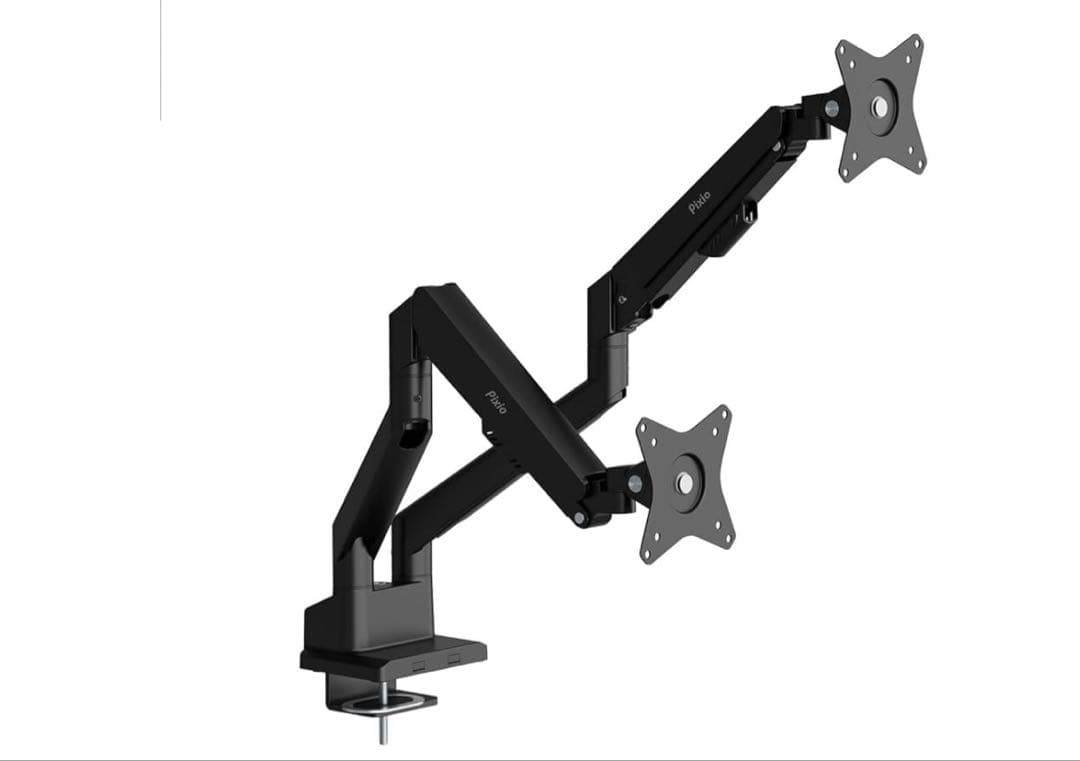 512341 Pixio PS1D Wave Black モニターアームデュアル