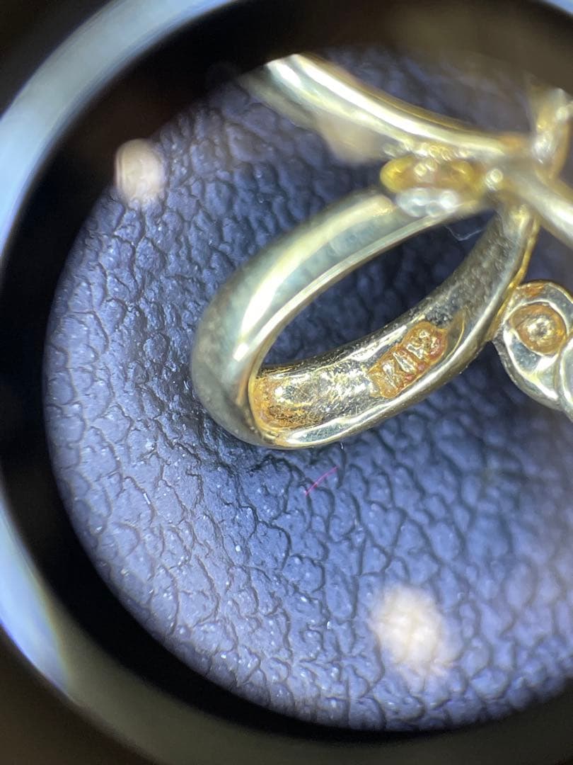 K18ゴールド パール フープピアス