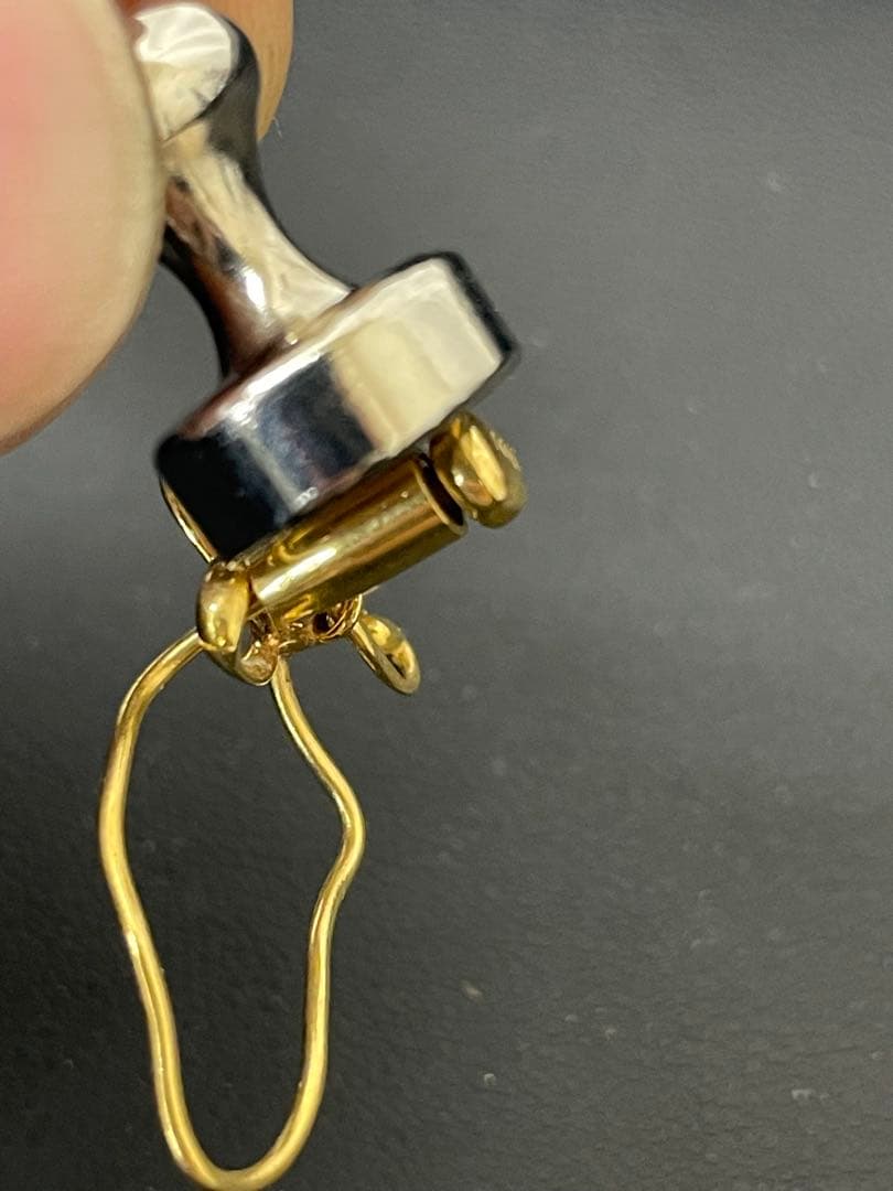 K18ゴールド パール フープピアス