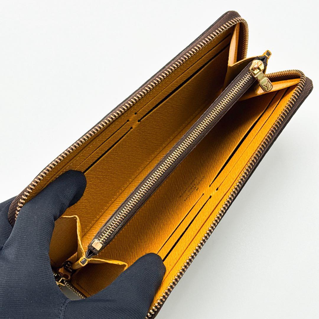 ルイヴィトン モノグラム ジッピーウォレット ブラウン 財布 黄色 クレマンス