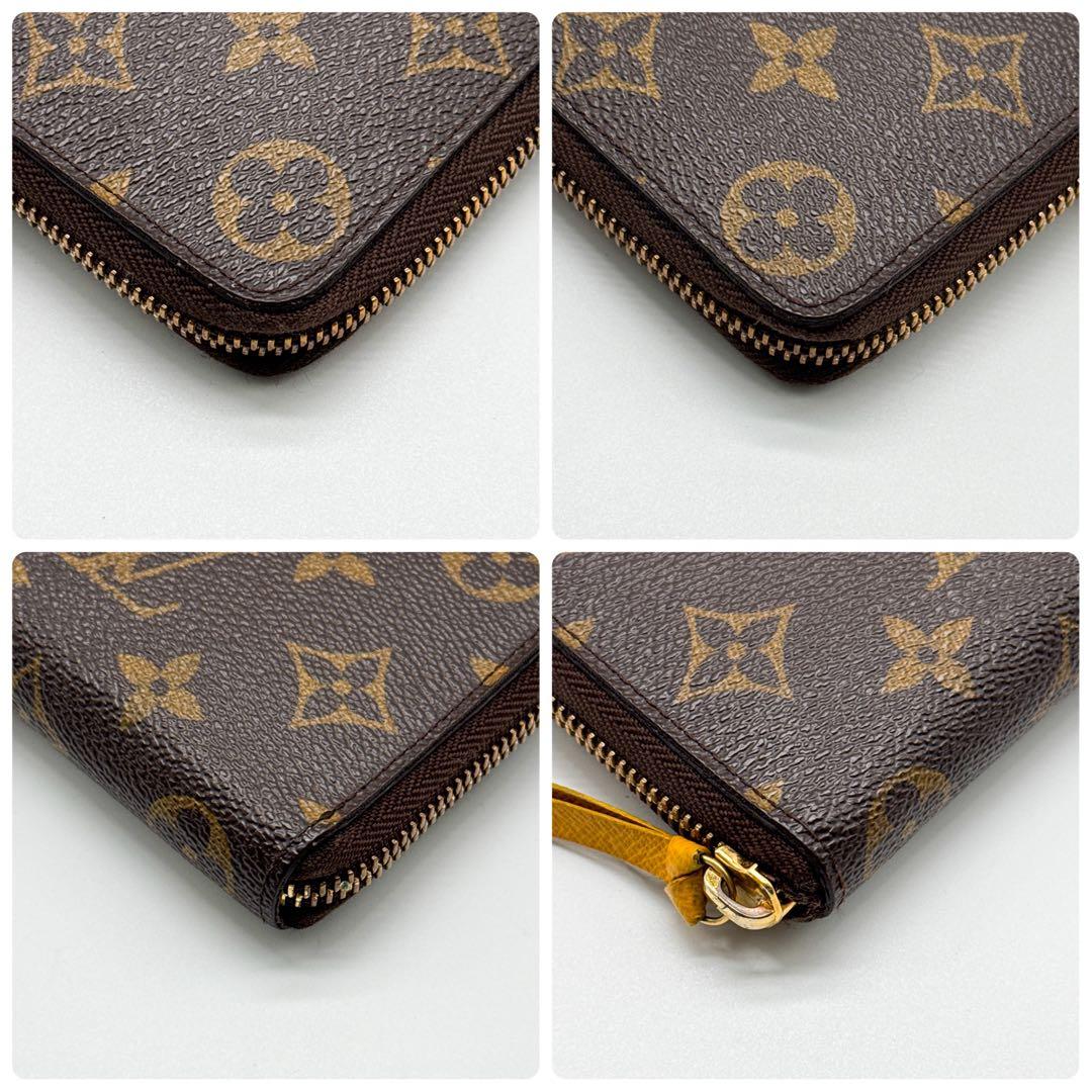 ルイヴィトン モノグラム ジッピーウォレット ブラウン 財布 黄色 クレマンス