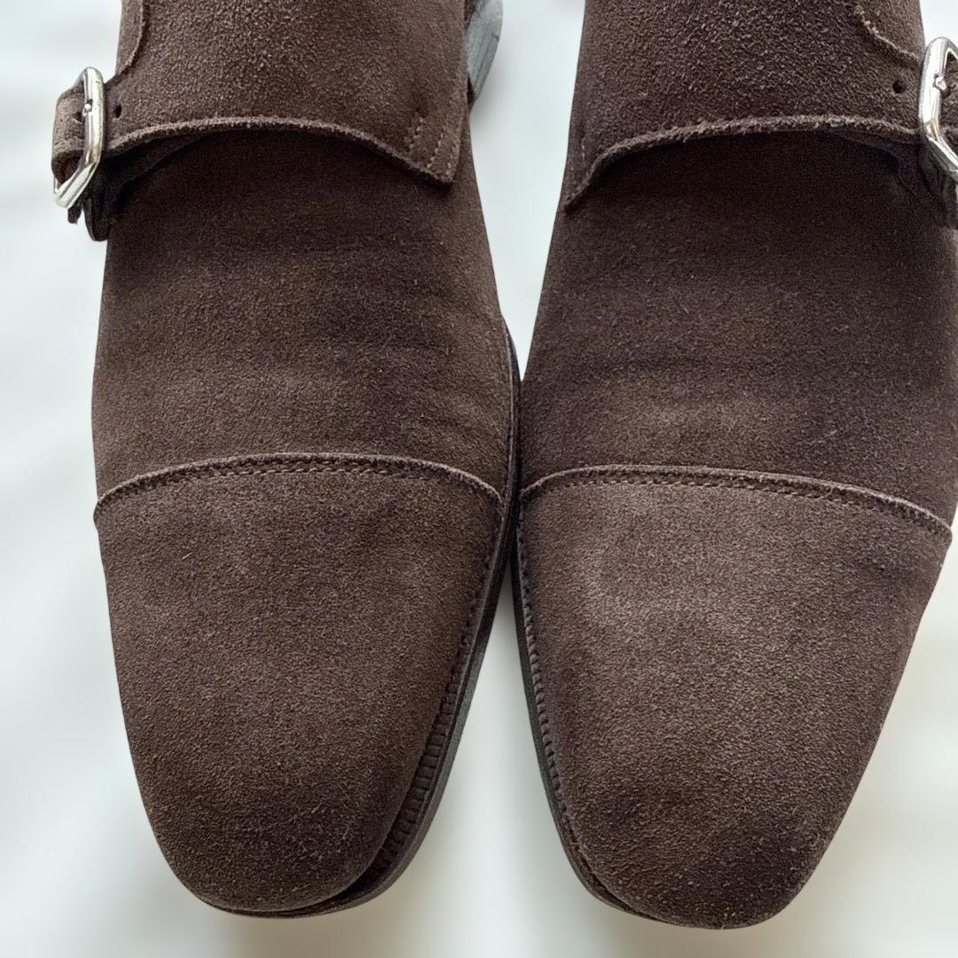 クリケットジョーンズ　ブラウン スエード ダブルモンクストラップシューズ