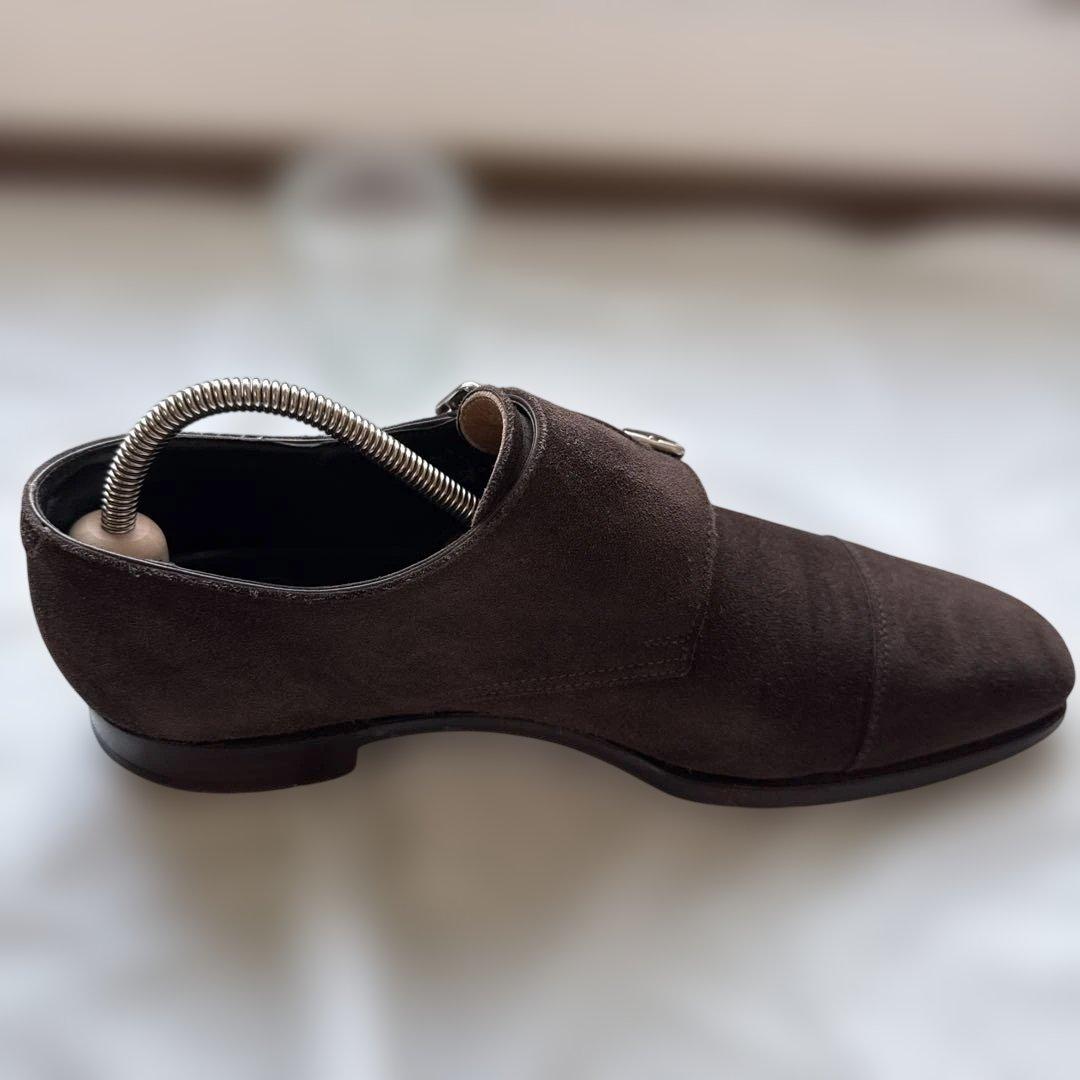 クリケットジョーンズ　ブラウン スエード ダブルモンクストラップシューズ