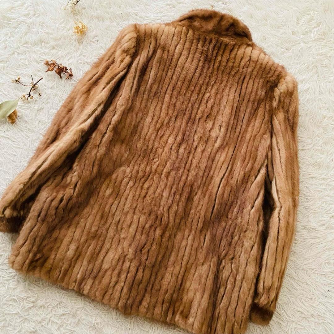 良品 フィアンセス パステルミンク リアルファー 毛皮コート 大きいサイズ 13