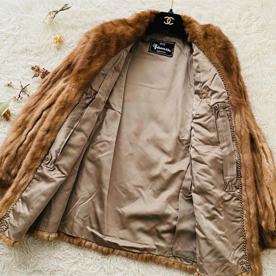 良品 フィアンセス パステルミンク リアルファー 毛皮コート 大きいサイズ 13