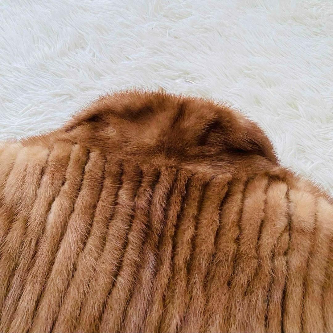 良品 フィアンセス パステルミンク リアルファー 毛皮コート 大きいサイズ 13