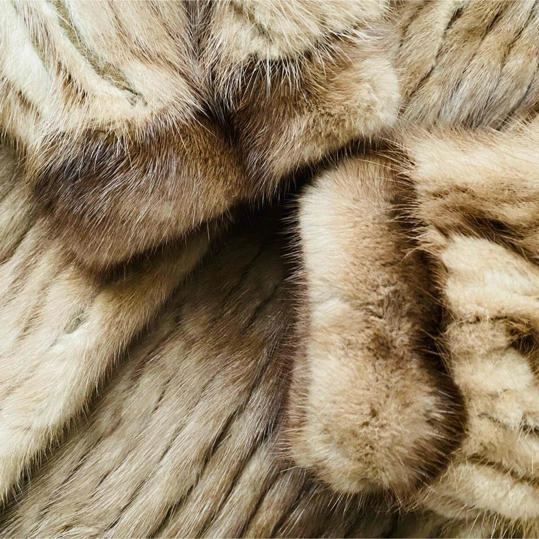 良品 フィアンセス パステルミンク リアルファー 毛皮コート 大きいサイズ 13