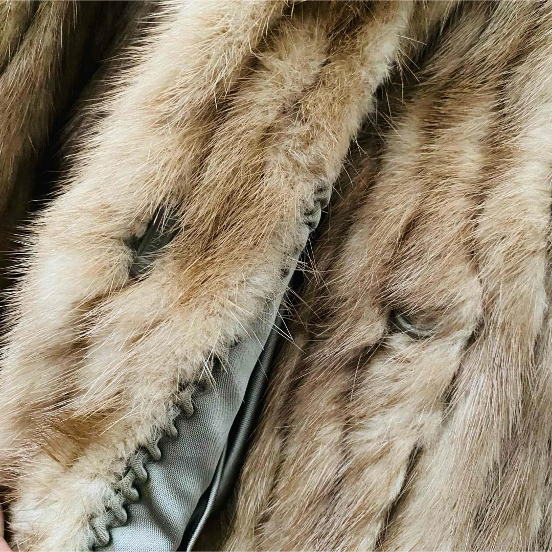 良品 フィアンセス パステルミンク リアルファー 毛皮コート 大きいサイズ 13