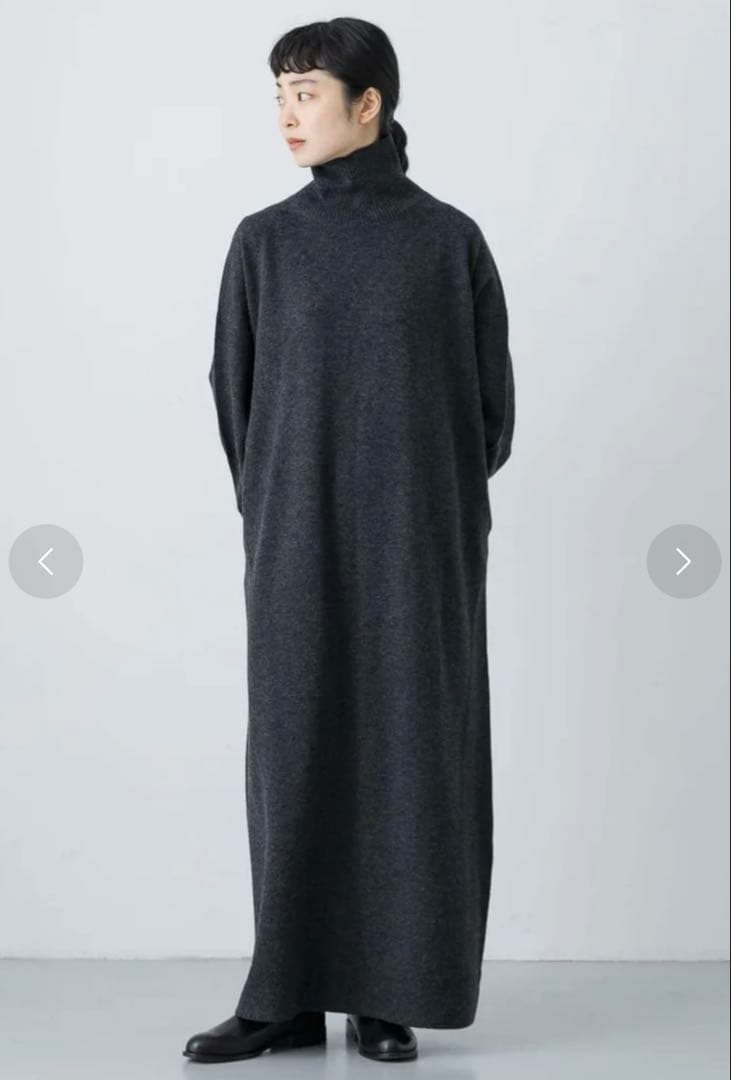 新品タグ付　かぐれ　ラムウールニットワンピース　チャコール　0size 完売