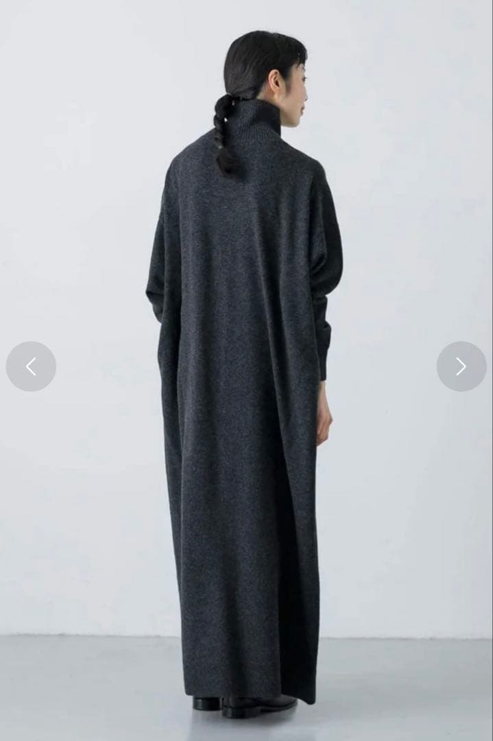 新品タグ付　かぐれ　ラムウールニットワンピース　チャコール　0size 完売