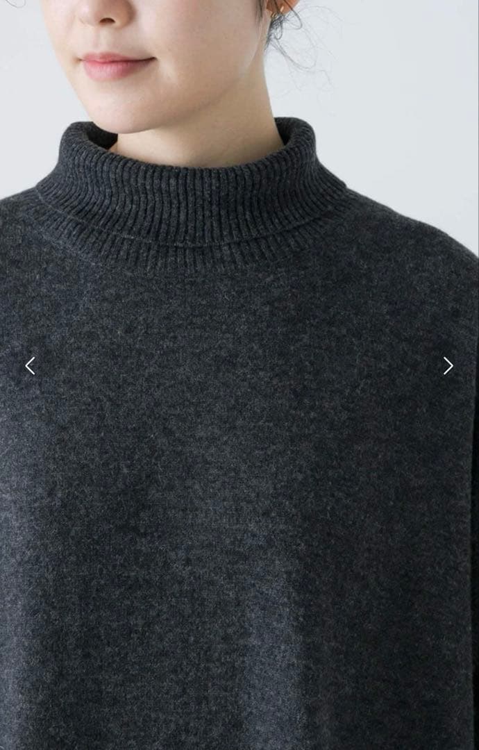 新品タグ付　かぐれ　ラムウールニットワンピース　チャコール　0size 完売