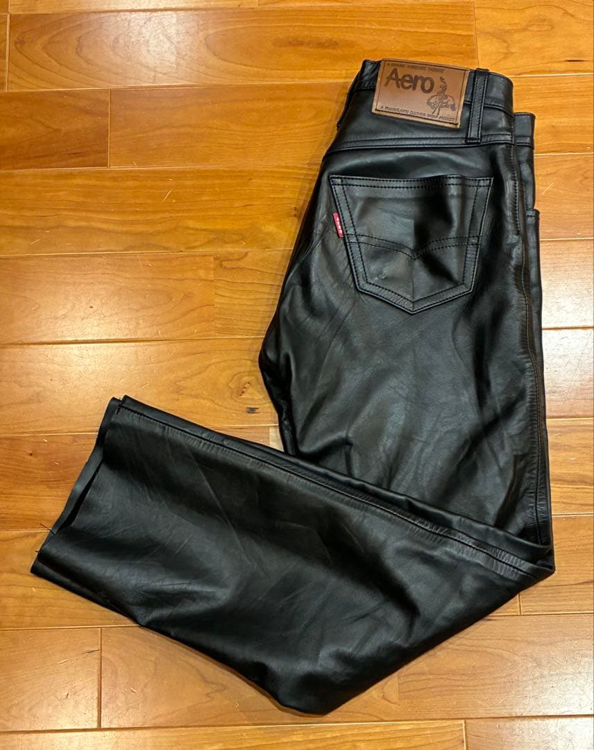 希少　AERO LEATHER エアロレザー　馬革　レザーパンツ　31インチ　M