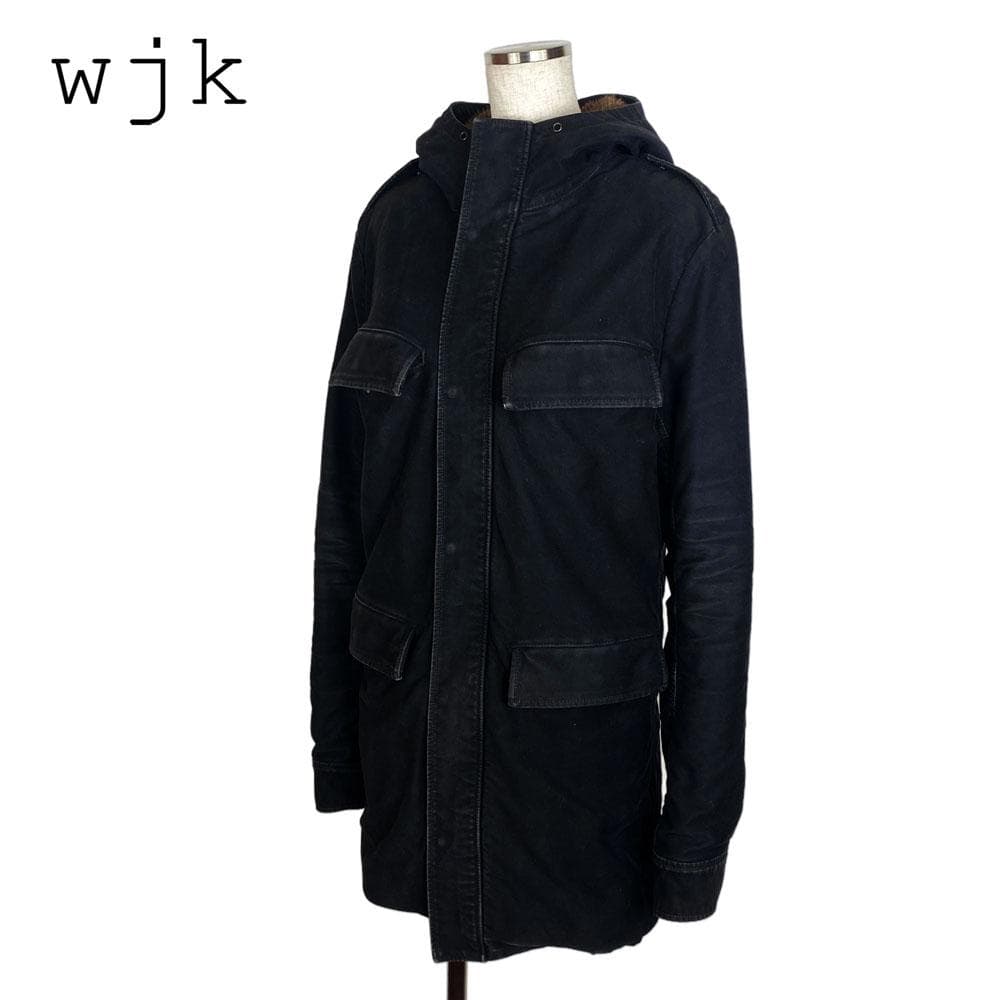 ★美品★wjk 裏地総ファー ボアモッズコート ミリタリージャケット M