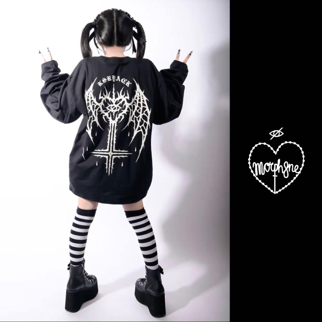 KRYclothing 終焉 ロンT ブラック×ホワイト