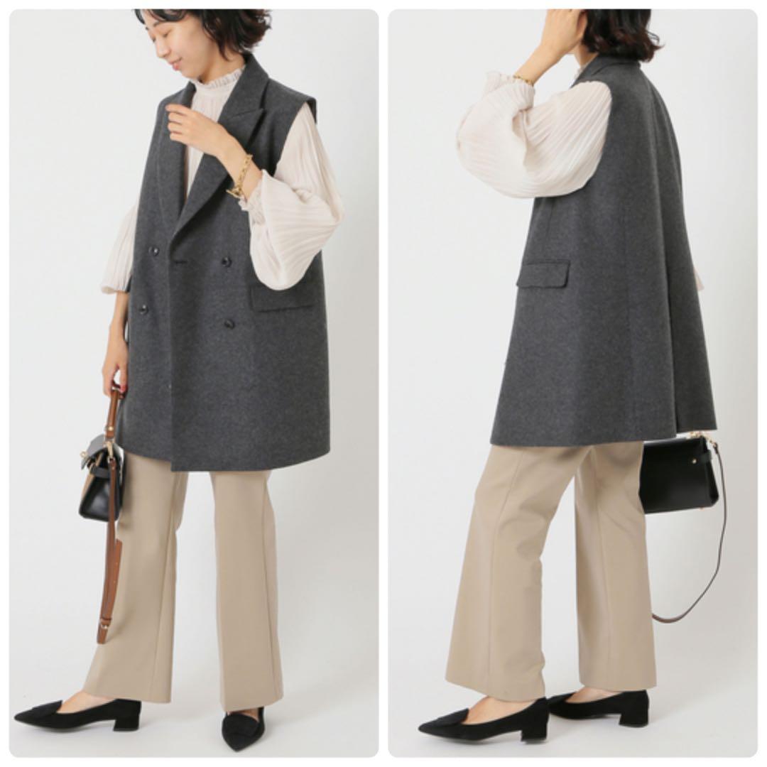 イエナ　テーラードベスト　ジレ　ダブルボタン　ダブルブレスト　スーパー100's