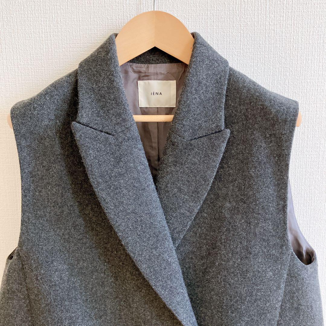 イエナ　テーラードベスト　ジレ　ダブルボタン　ダブルブレスト　スーパー100's