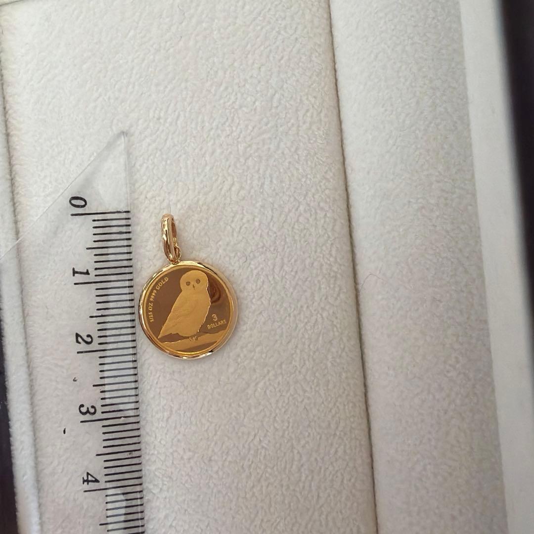 24K K18ゴールド フクロウチャーム 2022年 ツバル　3